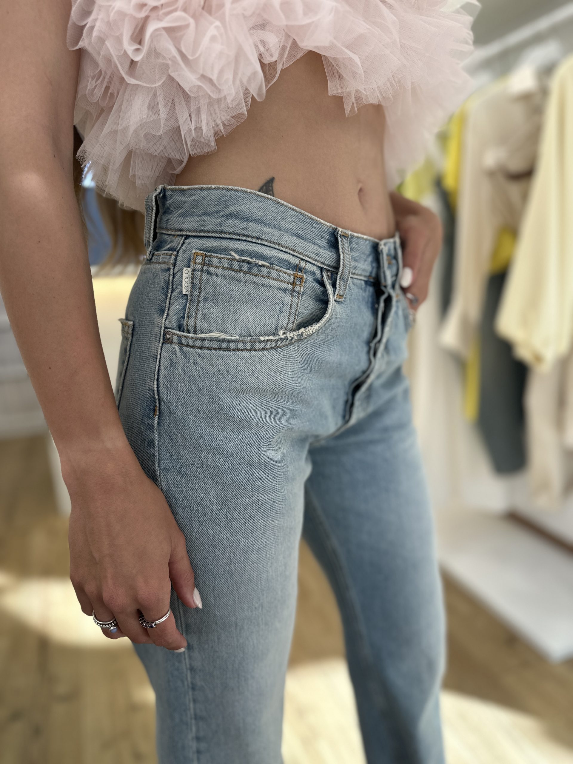 Jeans dritto lavaggio chiaro - immagine 4