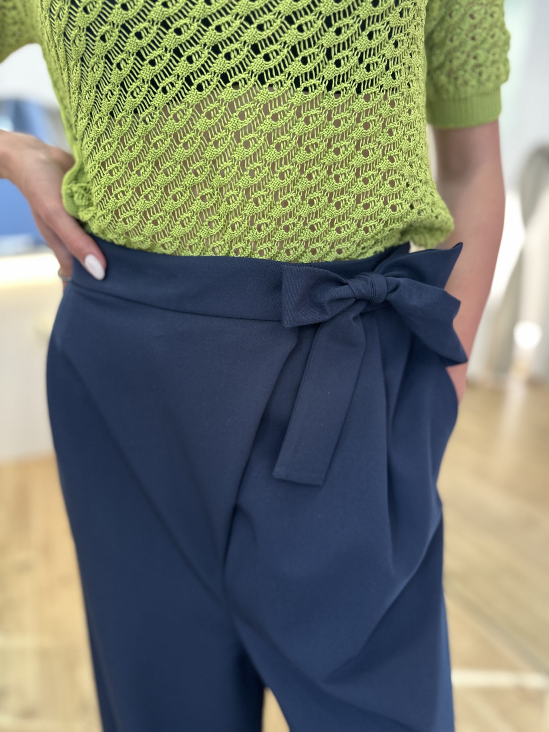 Pantalone ampio fiocco blu navy - immagine 3