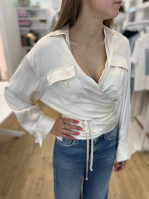 Camicia military in satin