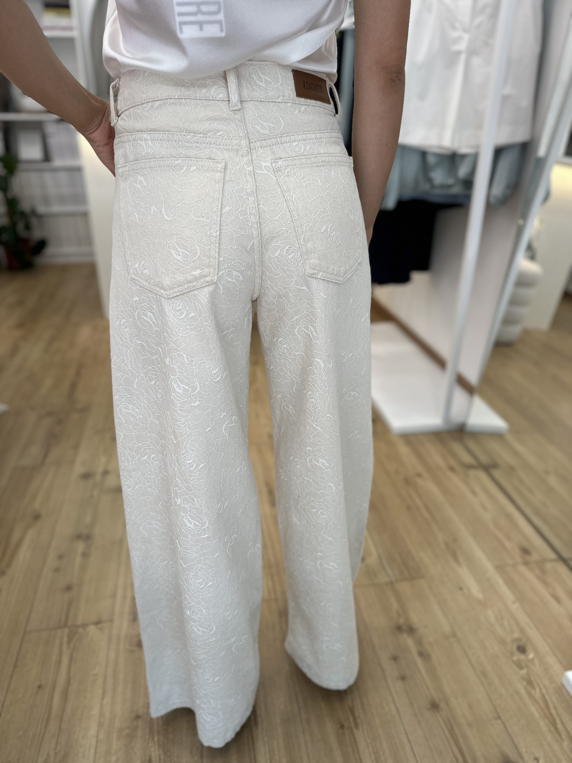 Jeans wide leg floreale - immagine 6