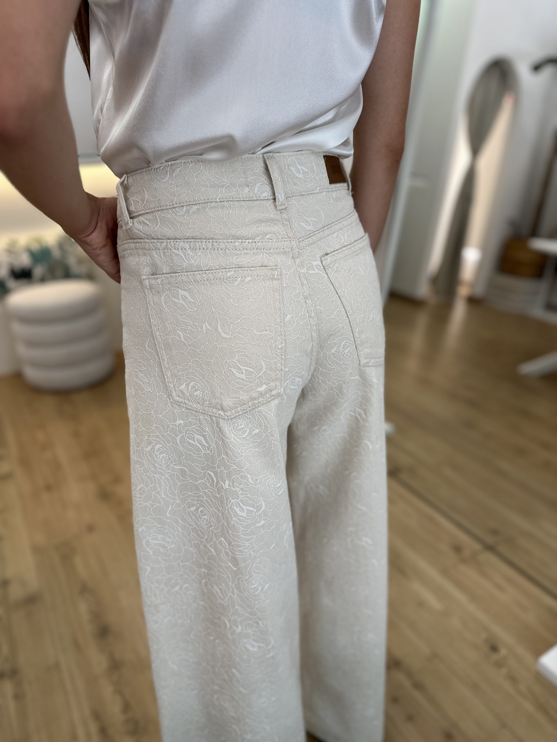 Jeans wide leg floreale - immagine 7